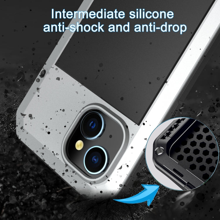 For iPhone 15 Shockproof Life Waterproof Dust-proof Metal + Silicone Phone Case(Silver) - iPhone 15 Cases by buy2fix | Online Shopping UK | buy2fix