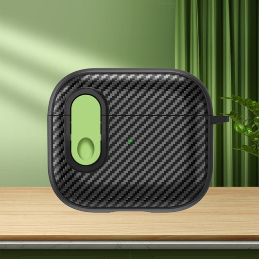 For AirPods 3 Carbon Fiber Texture Wireless Earphones Case with Security Lock(Green) - For AirPods 3 by buy2fix | Online Shopping UK | buy2fix