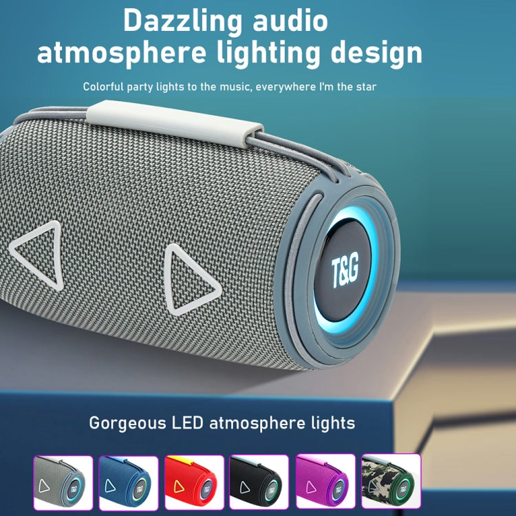 T&G TG-657 Portable Wireless 3D Stereo Subwoofer Bluetooth Speaker Support FM / LED Atmosphere Light(Blue) - Desktop Speaker by T&G | Online Shopping UK | buy2fix