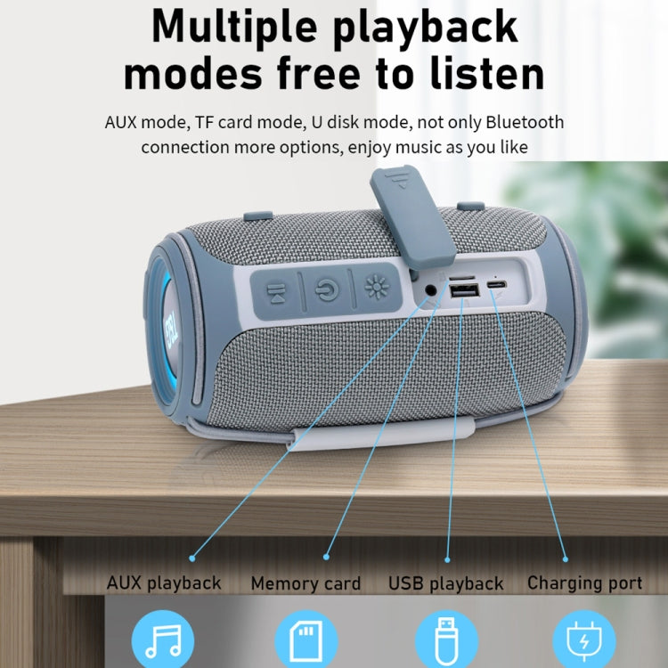 T&G TG-657 Portable Wireless 3D Stereo Subwoofer Bluetooth Speaker Support FM / LED Atmosphere Light(Purple) - Desktop Speaker by T&G | Online Shopping UK | buy2fix