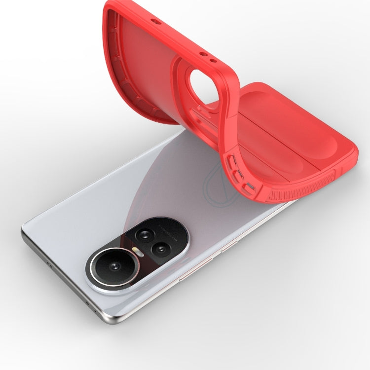 For OPPO Reno10 5G Global Magic Shield TPU + Flannel Phone Case(Wine Red) by buy2fix