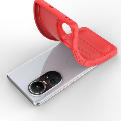 For OPPO Reno10 5G Global Magic Shield TPU + Flannel Phone Case(Wine Red) by buy2fix