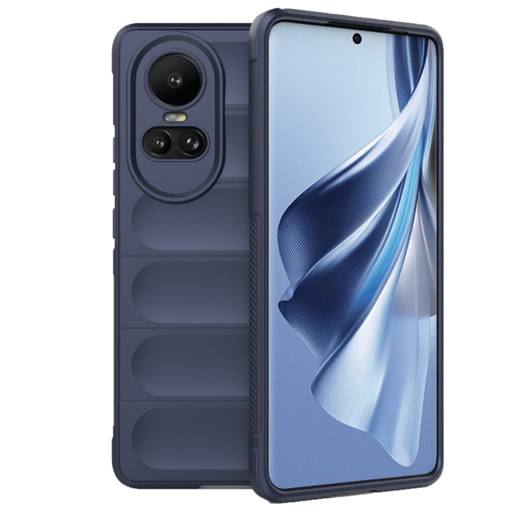 For OPPO Reno10 5G Global Magic Shield TPU + Flannel Phone Case(Dark Blue) by buy2fix