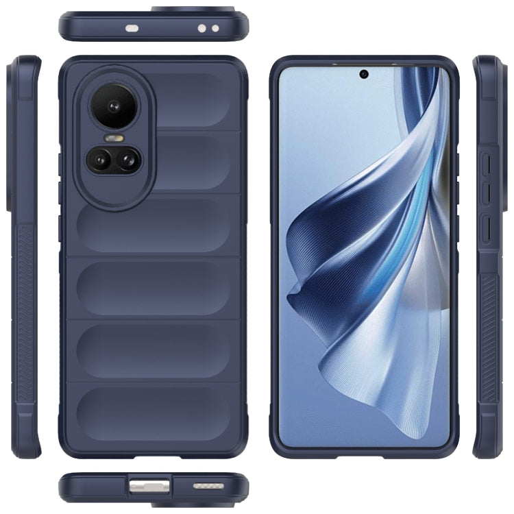 For OPPO Reno10 5G Global Magic Shield TPU + Flannel Phone Case(Dark Blue) by buy2fix
