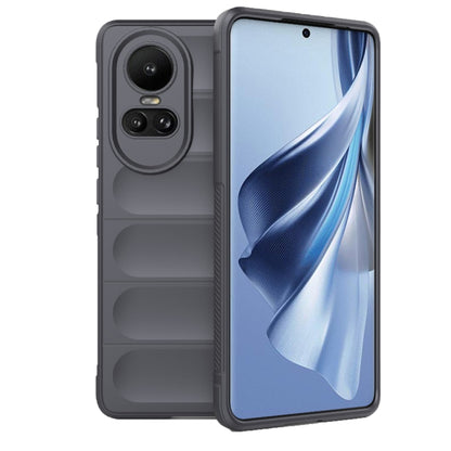 For OPPO Reno10 5G Global Magic Shield TPU + Flannel Phone Case(Dark Grey) by buy2fix