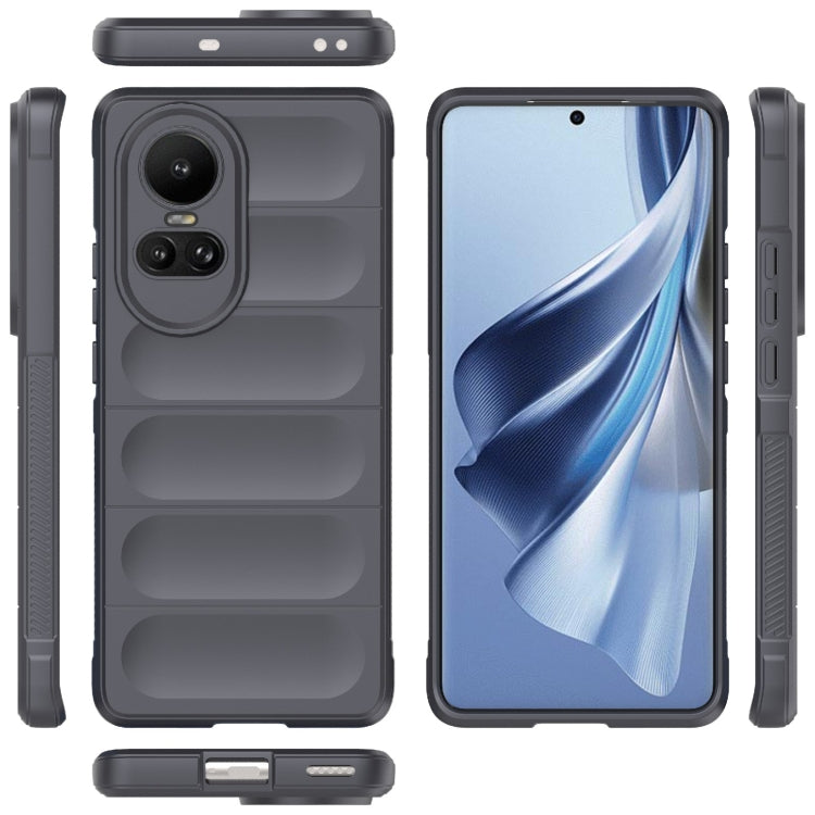 For OPPO Reno10 5G Global Magic Shield TPU + Flannel Phone Case(Dark Grey) by buy2fix