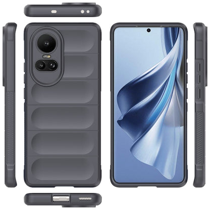 For OPPO Reno10 5G Global Magic Shield TPU + Flannel Phone Case(Dark Grey) by buy2fix