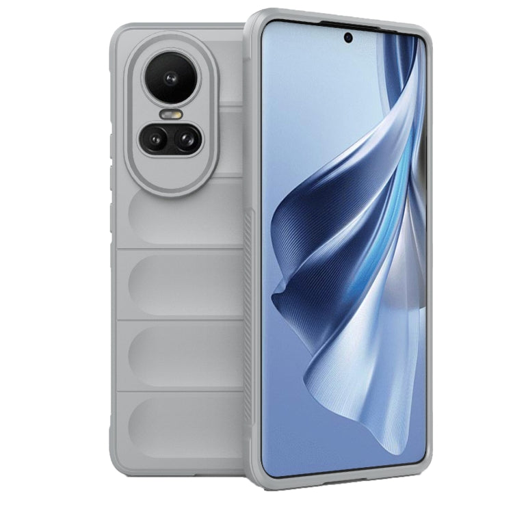 For OPPO Reno10 5G Global Magic Shield TPU + Flannel Phone Case(Grey) by buy2fix