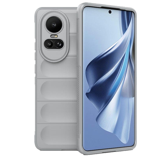 For OPPO Reno10 5G Global Magic Shield TPU + Flannel Phone Case(Grey) by buy2fix