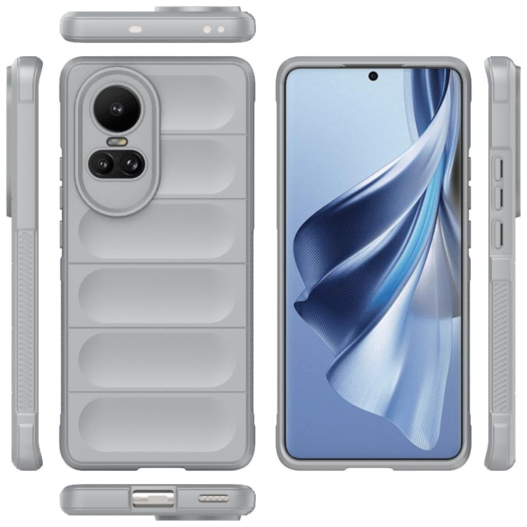 For OPPO Reno10 5G Global Magic Shield TPU + Flannel Phone Case(Grey) by buy2fix