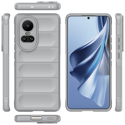 For OPPO Reno10 5G Global Magic Shield TPU + Flannel Phone Case(Grey) by buy2fix