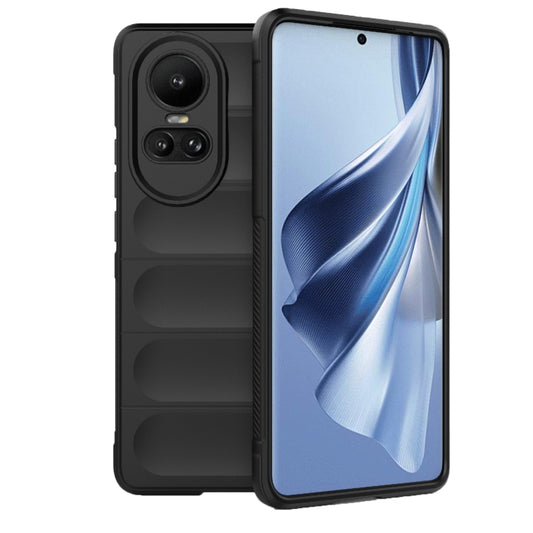 For OPPO Reno10 5G Global Magic Shield TPU + Flannel Phone Case(Black) by buy2fix