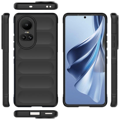 For OPPO Reno10 5G Global Magic Shield TPU + Flannel Phone Case(Black) by buy2fix