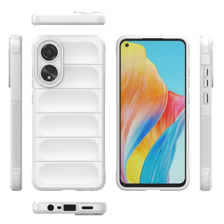 For OPPO A78 4G Global Magic Shield TPU + Flannel Phone Case(White) by buy2fix