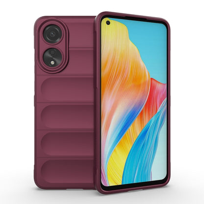For OPPO A78 4G Global Magic Shield TPU + Flannel Phone Case(Wine Red) by buy2fix