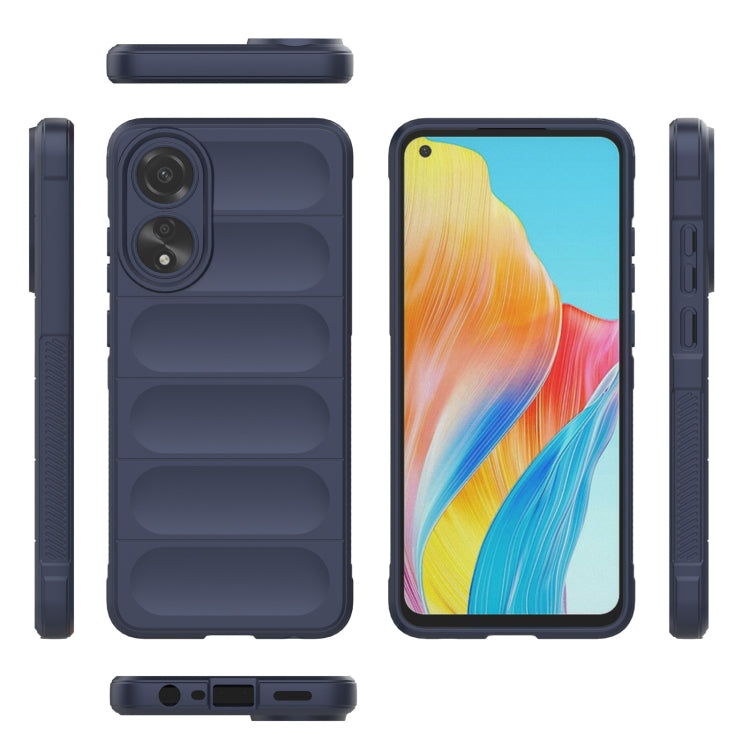 For OPPO A78 4G Global Magic Shield TPU + Flannel Phone Case(Dark Blue) by buy2fix