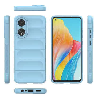 For OPPO A78 4G Global Magic Shield TPU + Flannel Phone Case(Light Blue) by buy2fix