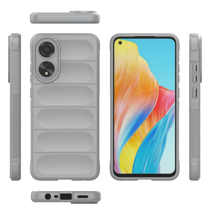 For OPPO A78 4G Global Magic Shield TPU + Flannel Phone Case(Grey) by buy2fix