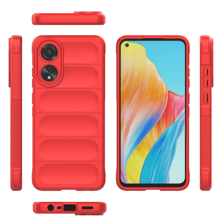 For OPPO A78 4G Global Magic Shield TPU + Flannel Phone Case(Red) by buy2fix