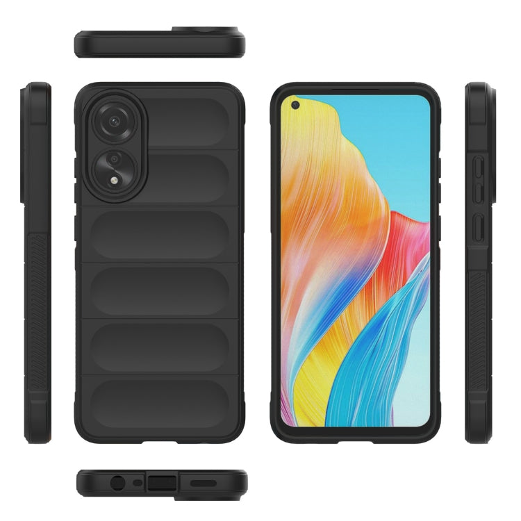 For OPPO A78 4G Global Magic Shield TPU + Flannel Phone Case(Black) by buy2fix