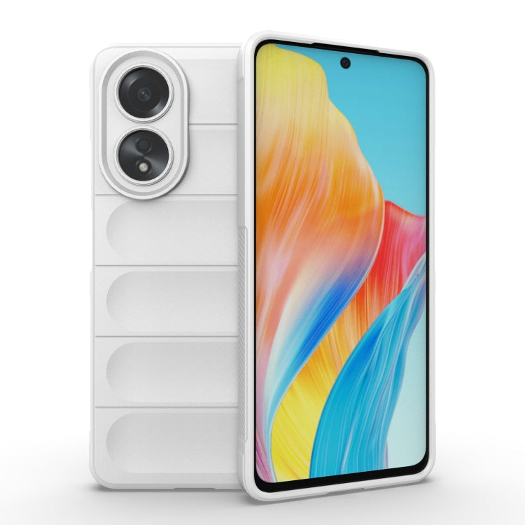 For OPPO A58 4G Global Magic Shield TPU + Flannel Phone Case(White) by buy2fix