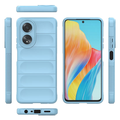 For OPPO A58 4G Global Magic Shield TPU + Flannel Phone Case(Light Blue) by buy2fix
