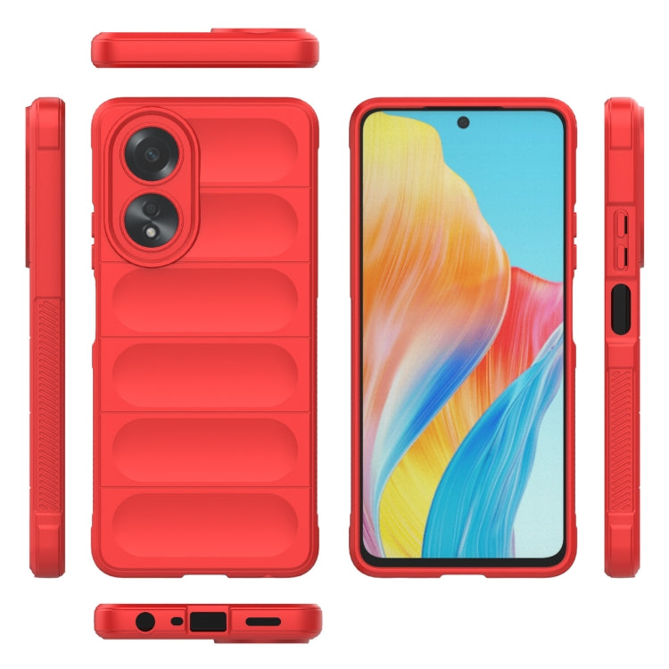 For OPPO A58 4G Global Magic Shield TPU + Flannel Phone Case(Red) by buy2fix