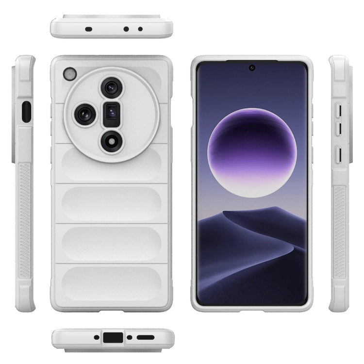 For OPPO Find X7 5G Magic Shield TPU + Flannel Phone Case(White) by buy2fix