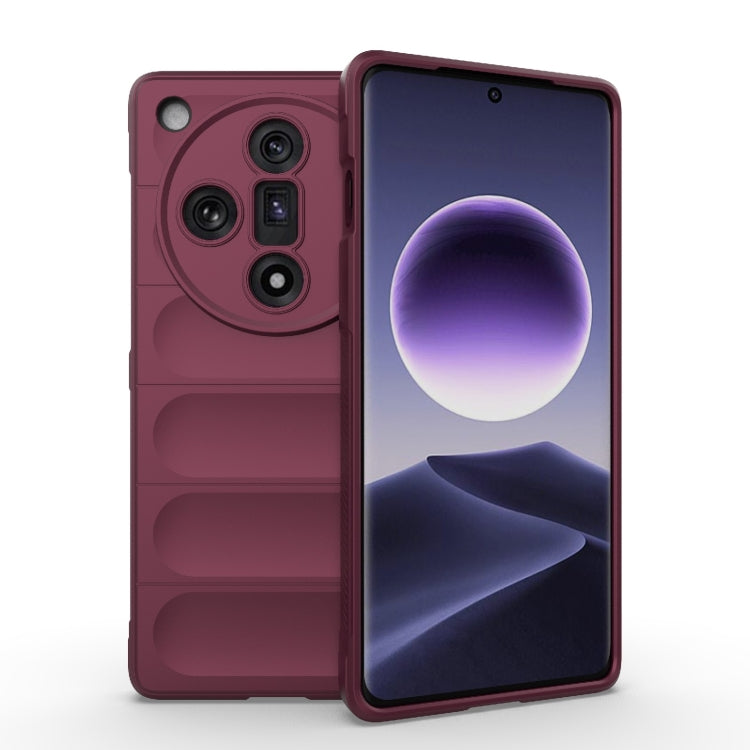 For OPPO Find X7 5G Magic Shield TPU + Flannel Phone Case(Wine Red) by buy2fix