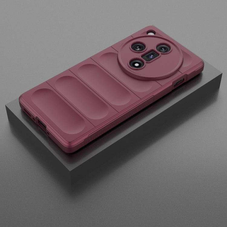For OPPO Find X7 5G Magic Shield TPU + Flannel Phone Case(Wine Red) by buy2fix