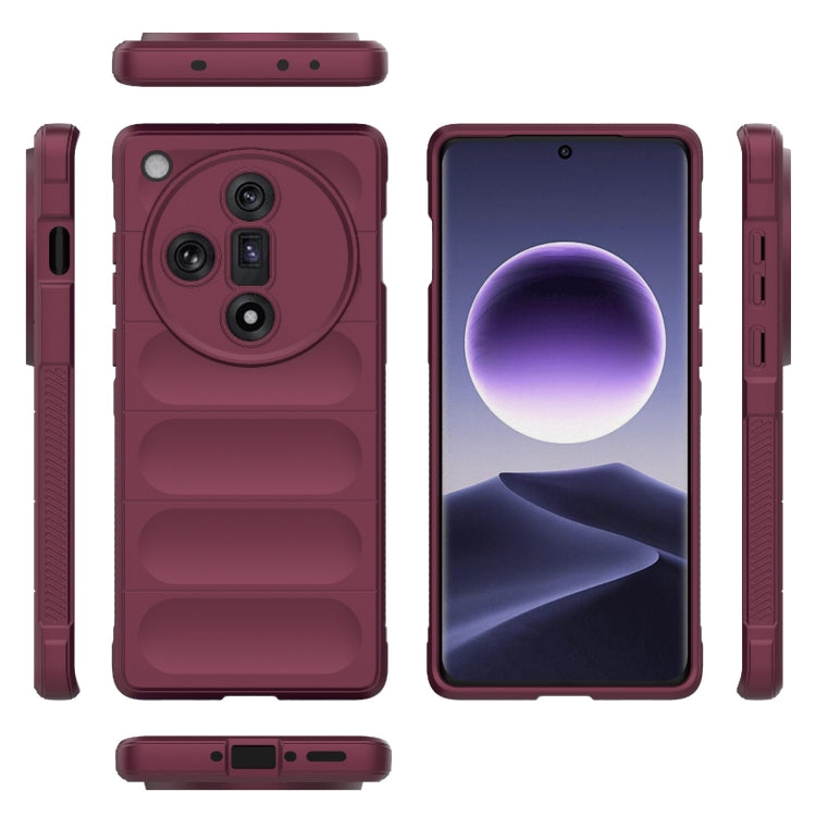 For OPPO Find X7 5G Magic Shield TPU + Flannel Phone Case(Wine Red) by buy2fix