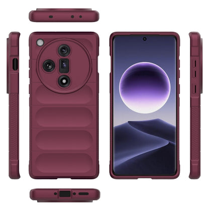 For OPPO Find X7 5G Magic Shield TPU + Flannel Phone Case(Wine Red) by buy2fix