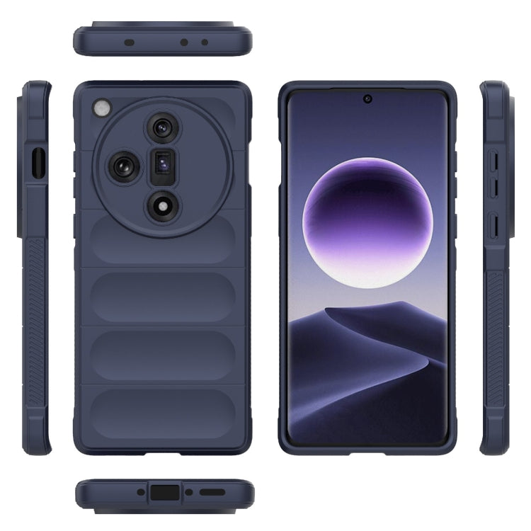 For OPPO Find X7 5G Magic Shield TPU + Flannel Phone Case(Dark Blue) by buy2fix