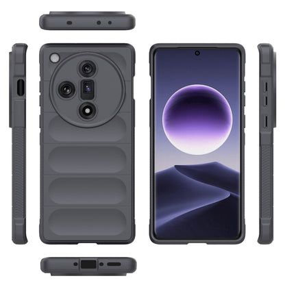 For OPPO Find X7 5G Magic Shield TPU + Flannel Phone Case(Dark Grey) by buy2fix