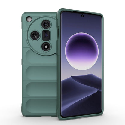 For OPPO Find X7 5G Magic Shield TPU + Flannel Phone Case(Dark Green) by buy2fix