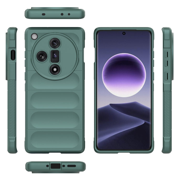 For OPPO Find X7 5G Magic Shield TPU + Flannel Phone Case(Dark Green) by buy2fix