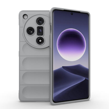 For OPPO Find X7 5G Magic Shield TPU + Flannel Phone Case(Grey) by buy2fix