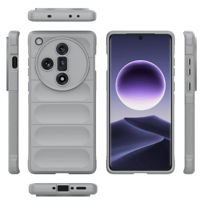 For OPPO Find X7 5G Magic Shield TPU + Flannel Phone Case(Grey) by buy2fix