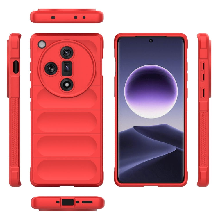 For OPPO Find X7 5G Magic Shield TPU + Flannel Phone Case(Red) by buy2fix