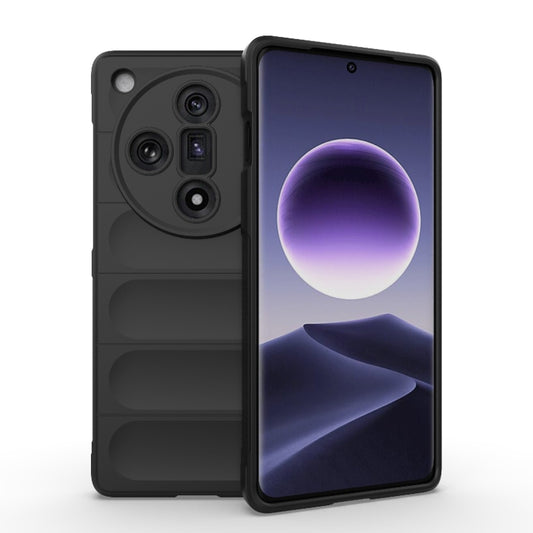 For OPPO Find X7 5G Magic Shield TPU + Flannel Phone Case(Black) by buy2fix