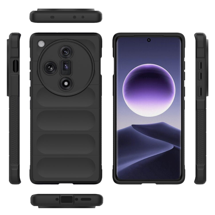 For OPPO Find X7 5G Magic Shield TPU + Flannel Phone Case(Black) by buy2fix