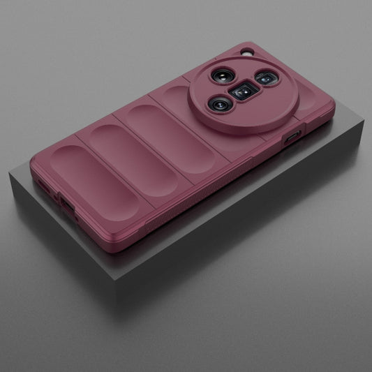 For OPPO Find X7 Ultra 5G Magic Shield TPU + Flannel Phone Case(Wine Red) - OPPO Cases by buy2fix | Online Shopping UK | buy2fix