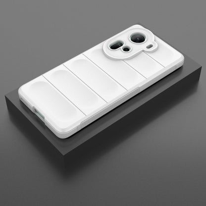 For OPPO Reno11 5G Global Magic Shield TPU + Flannel Phone Case(White) - OPPO Cases by buy2fix | Online Shopping UK | buy2fix