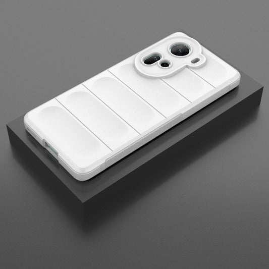 For OPPO Reno11 5G Global Magic Shield TPU + Flannel Phone Case(White) - OPPO Cases by buy2fix | Online Shopping UK | buy2fix