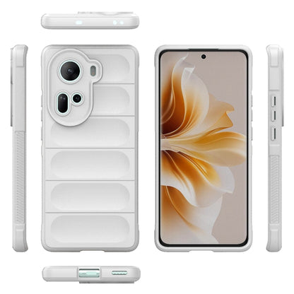 For OPPO Reno11 5G Global Magic Shield TPU + Flannel Phone Case(White) - OPPO Cases by buy2fix | Online Shopping UK | buy2fix