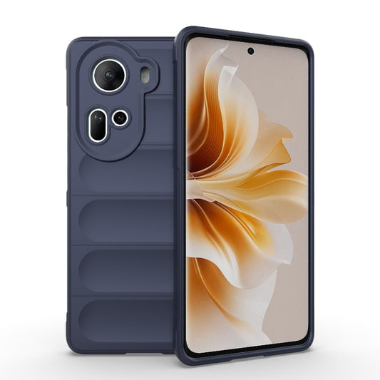 For OPPO Reno11 5G Global Magic Shield TPU + Flannel Phone Case(Dark Blue) - OPPO Cases by buy2fix | Online Shopping UK | buy2fix