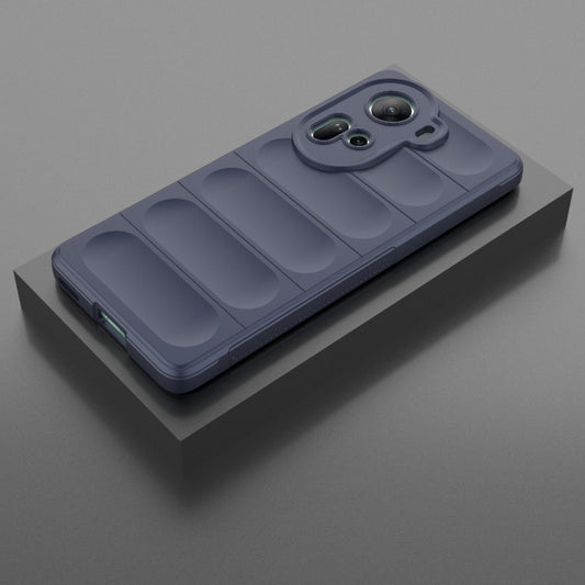 For OPPO Reno11 5G Global Magic Shield TPU + Flannel Phone Case(Dark Blue) - OPPO Cases by buy2fix | Online Shopping UK | buy2fix