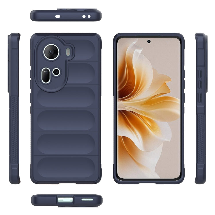 For OPPO Reno11 5G Global Magic Shield TPU + Flannel Phone Case(Dark Blue) - OPPO Cases by buy2fix | Online Shopping UK | buy2fix