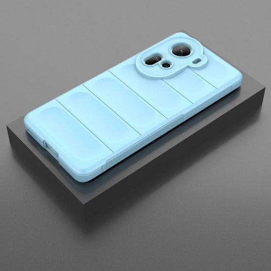 For OPPO Reno11 5G Global Magic Shield TPU + Flannel Phone Case(Light Blue) - OPPO Cases by buy2fix | Online Shopping UK | buy2fix