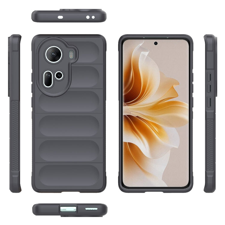 For OPPO Reno11 5G Global Magic Shield TPU + Flannel Phone Case(Dark Grey) - OPPO Cases by buy2fix | Online Shopping UK | buy2fix